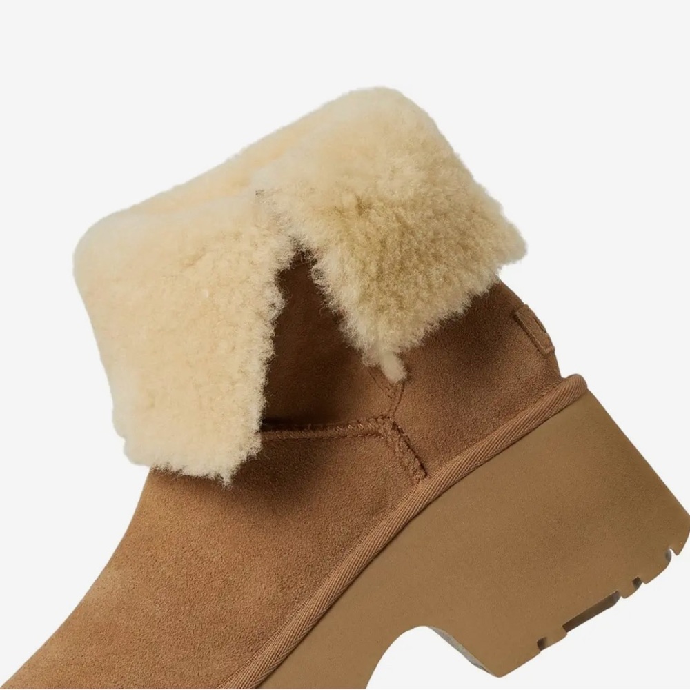 NWT UGG ESMEE Platform Heeled Boot in Chestnut - Picture 6 of 16